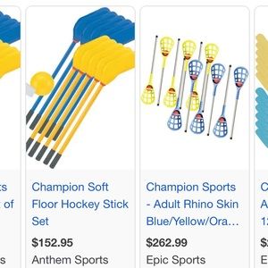 Champion Sports Hockey Rhino Skin Tear Resistant Hockey Stick School Play